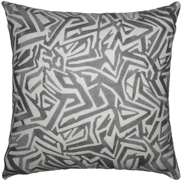 Square Feathers Black Label Square Throw Pillow Cover & Insert by Ron